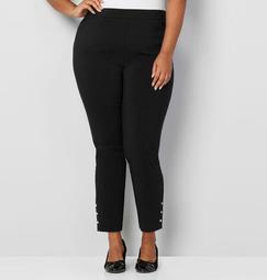 Embellished Ankle Pull-On Pant with Pockets