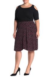 Mae Dot Print Knee-Length Skirt (Plus Size)