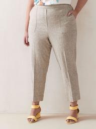 Linen-Blend Cropped Straight Leg Pant - Addition Elle