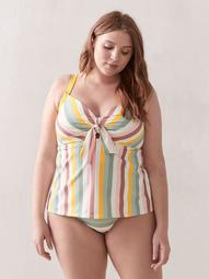 Striped Tankini Top with Tie - Addition Elle