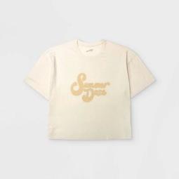 Women's Plus Size Short Sleeve Summer Daze Graphic T-Shirt - Universal Thread™ Cream