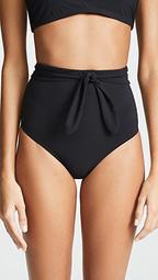 Solid Tie High-Waisted Bottoms