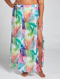 Chiffon Faux-Wrap Cover-Up Skirt