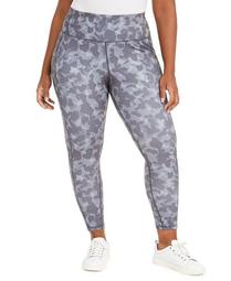 Plus Size Camo-Print Side-Pocket 7/8 Leggings, Created for Macy's