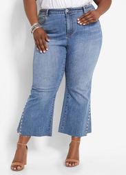 Studded Flare High Rise Jeans