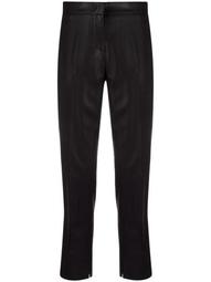 cropped matte-finish trousers