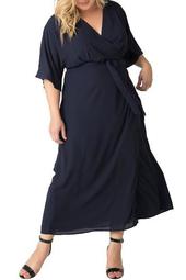 Olivia Wrap Maxi Dress (Plus Size)