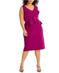 Trendy Plus Size Asymmetrical Ruffle-Trim Dress