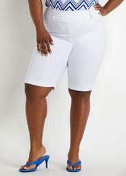 White Bermuda Stretch Short