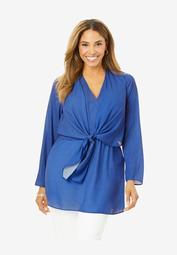 Knot Front Georgette Tunic