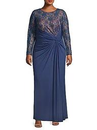 Antonina Jersey & Lace Gown