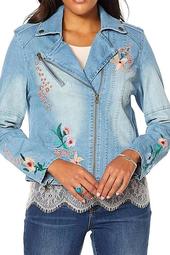 Colleen Lopez Denim Jacket with flower print
