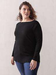 Ribbed Crew-Neck Top - Addition Elle