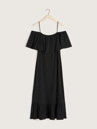 Solid Off-the-Shoulder Midi Dress - Addition Elle