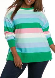Plus Size Long Sleeve Crew Neck Sweeper Pullover