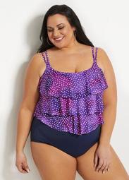 Shape Solver Dot Tiered 1PC Swimsuit