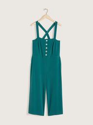 Solid Sleeveless Ankle Length Jumpsuit - Addition Elle
