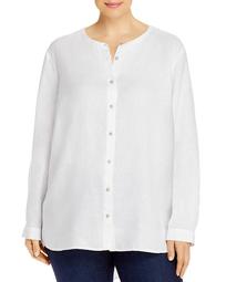 Organic Linen Button-Front Shirt