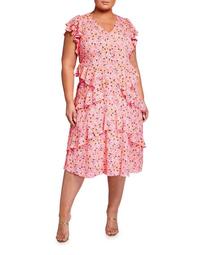 Plus Size Fabianne Ruffle Floral-Print Dress