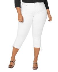 Capri Jeans with Drawcord Hem in Optic White