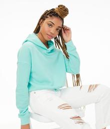 Cinched Cropped Pullover Hoodie