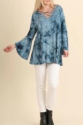 Cage-Front Tie-Dye Tunic