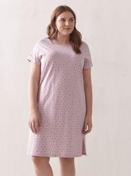 Printed Short Sleeve Sleepshirt - Addition Elle