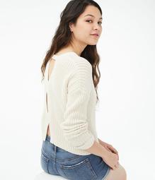 Twisted Open-Back Sweater