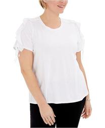 INC Plus Size Ruffle-Sleeve T-Shirt, Created for Macy's
