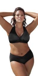 Swimsuits For All Women's Plus Size Diva Halter Bikini Set With Twist Front Brief