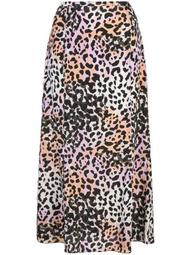 leopard-print midi skirt