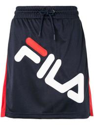 logo print short skirt