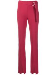 slim-fit belted trousers