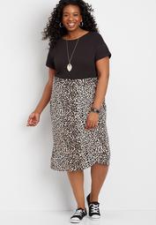 Plus Size Leopard Wrap Skirt