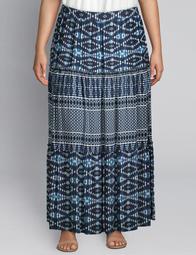 Tiered Printed Midi Skirt
