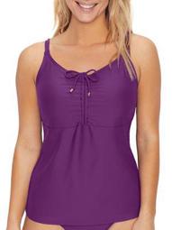 Sunsets Womens Deep Plum Avery Underwire Tankini Top Style-74D-DEEPL