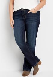 plus size DenimFlex&trade; dark wash straight leg jean