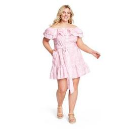 Women's Floral Print Off the Shoulder Dress - Lisa Marie Fernandez for Target (Regular & Plus) Pink 