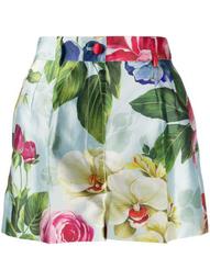 high-waisted floral shorts