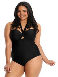 Lysa Women's Plus Size Heather Halter One Piece Swimsuit 0X 1X 2X 3X