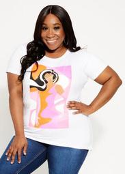 Abstract Lady In Pink Graphic Tee