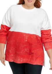 Plus Size Long Sleeve Crew Neck Sweeper Top