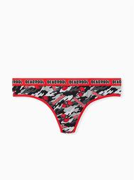 Marvel Deadpool Red & Grey Camo Cotton Thong Panty