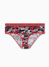 Marvel Deadpool Red & Grey Camo Cotton Hipster Panty