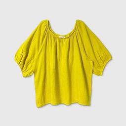 Women's Plus Size 3/4 Sleeve Top - Universal Thread™ Yellow 