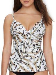 Kenneth Cole Womens Jungle Fever Push-Up Control Tankini Top Style-KC0EX82