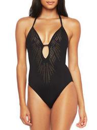Kenneth Cole Womens Jungle Fever Studded Push-Up One-Piece Style-KC0EX10