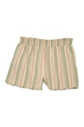 Smocked Hem Striped Shorts (Plus Size)