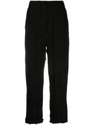 elasticated smocked detail trousers