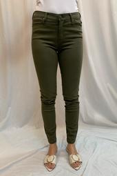 Abby Skinny Jeans in Stretch Peached Satin in Currant